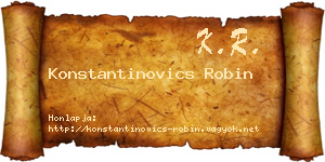 Konstantinovics Robin névjegykártya